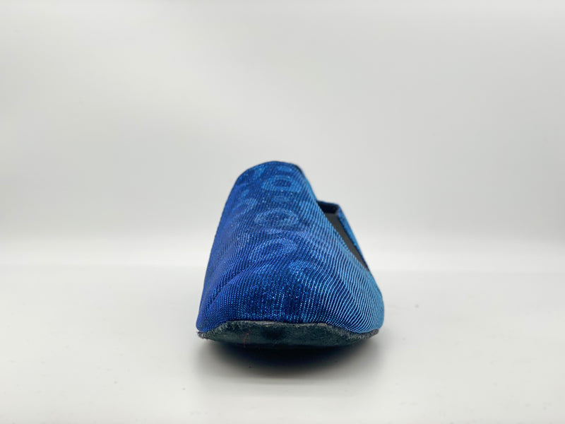 Custom Made Latin Dance Shoes - Men's Slip On with Elastic ~ Holographic Blue