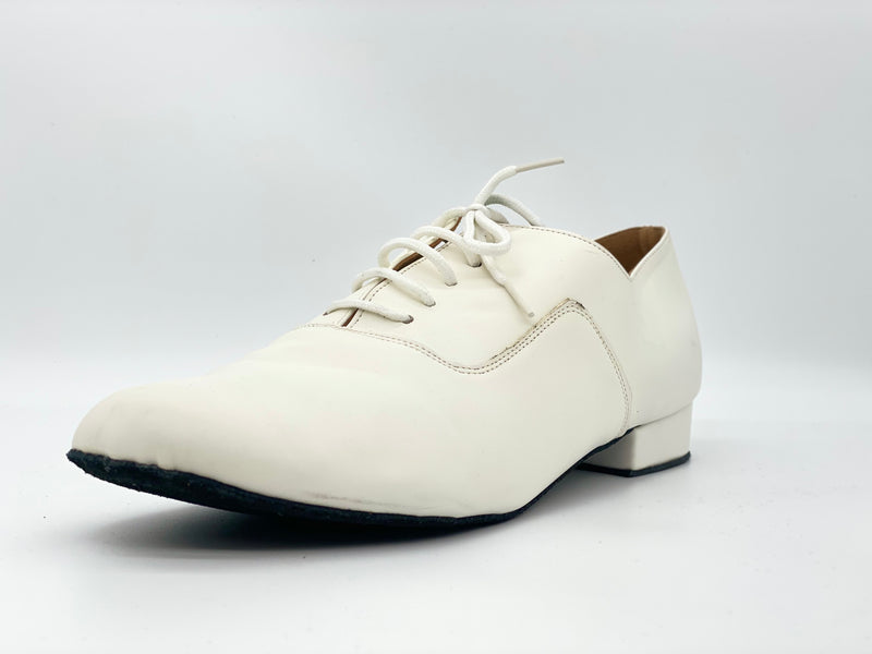 Custom Made Latin Dance Shoes - Men's Premium Leather ~ White