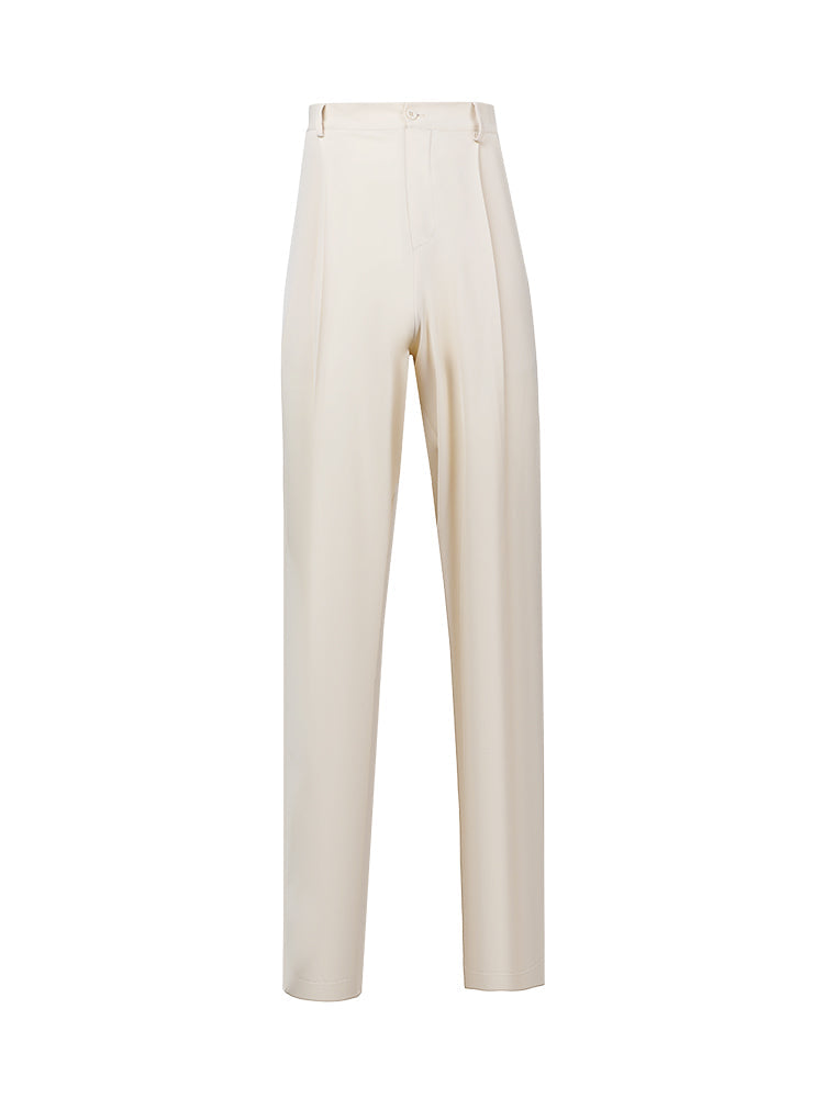 WIDE TROUSERS #N013-- White