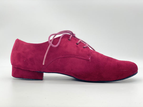 Custom Made Latin Dance Shoes - Men's Premium Suede ~ Burgundy