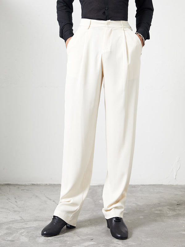 WIDE TROUSERS #N013-- White