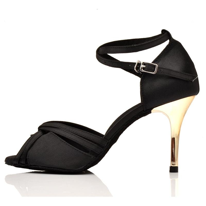 Custom Made Latin Dance Shoes - Classic Black With gold heel - Sydney Social Baila