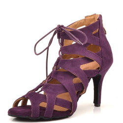 Custom Made Latin Dance Shoes - Lace up boot- purple - Sydney Social Baila