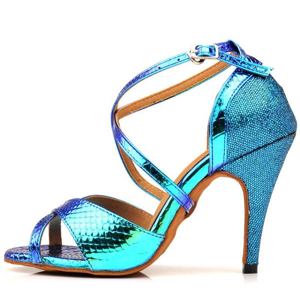 Made to order: Heels "Snake Blue" - Sydney Social Baila